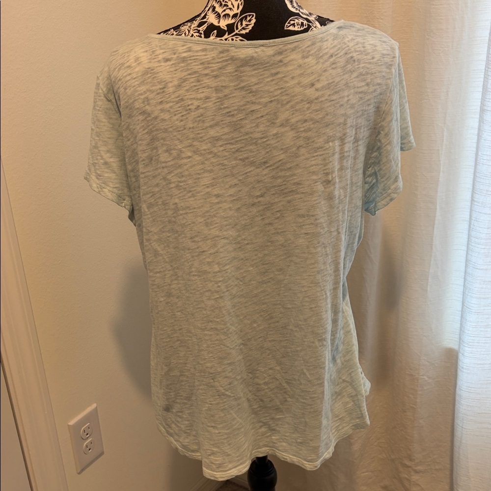 Tribal Sky Blue Embroidered Short Sleeve Top - Picture 4 of 9